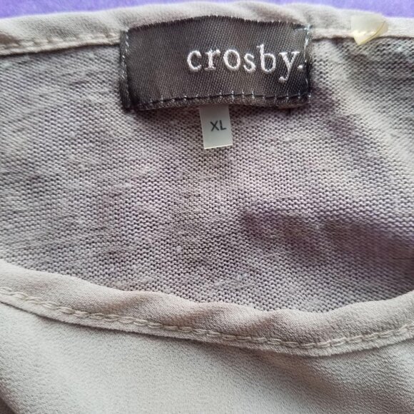 Crosby Womens XL Beige Ombre Long Sleeve Lightweight Top - Picture 3 of 3
